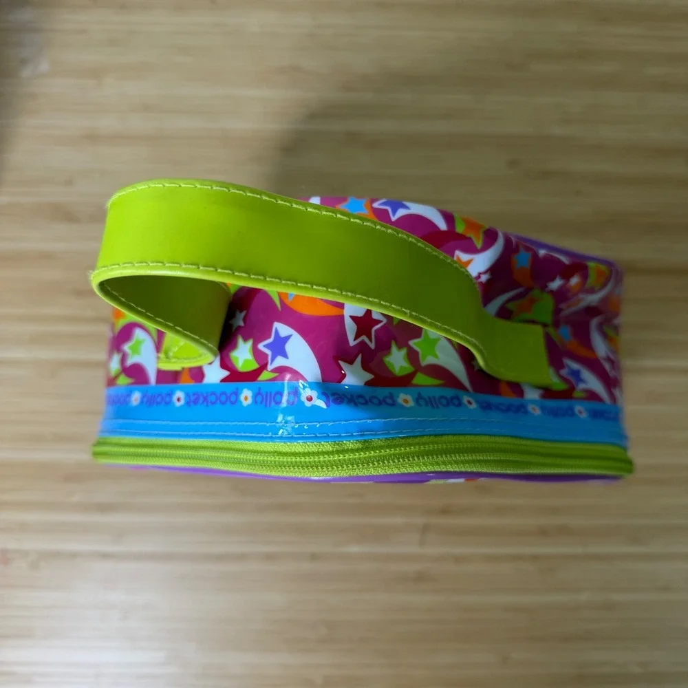 Vintage Polly Pocket Carrying Case Storage Bag Lime Green Purple Y2K 2003